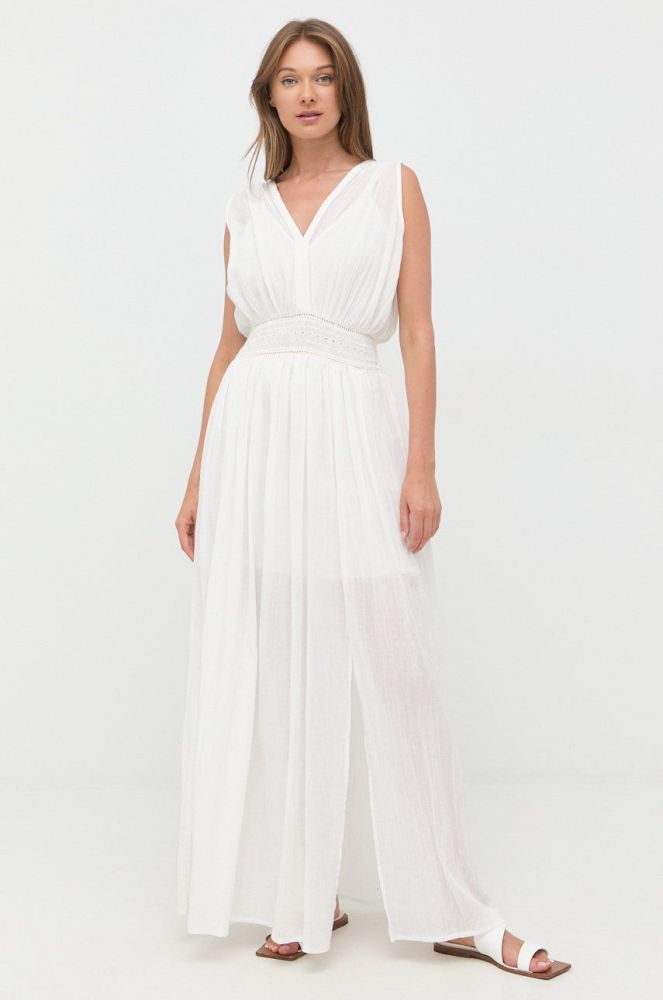 Бавовняна сукня Morgan колір білий maxi пряма