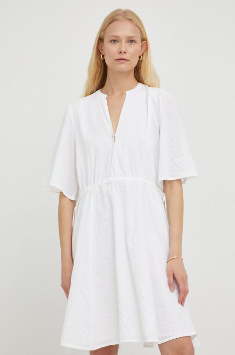 Бавовняна сукня Mustang колір білий mini розкльошена