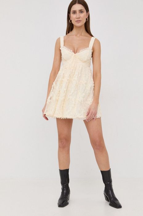 Сукня For Love & Lemons колір бежевий mini розкльошена (2281098)
