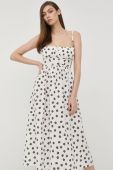 Сукня For Love & Lemons колір білий midi розкльошена