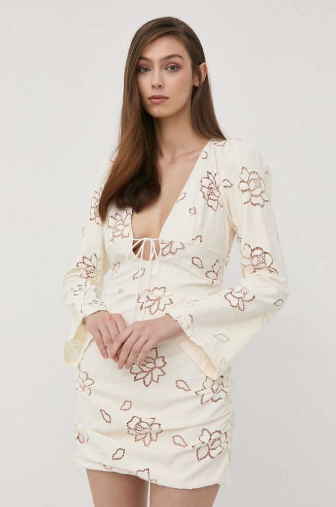 Сукня For Love & Lemons колір бежевий mini облягаюча