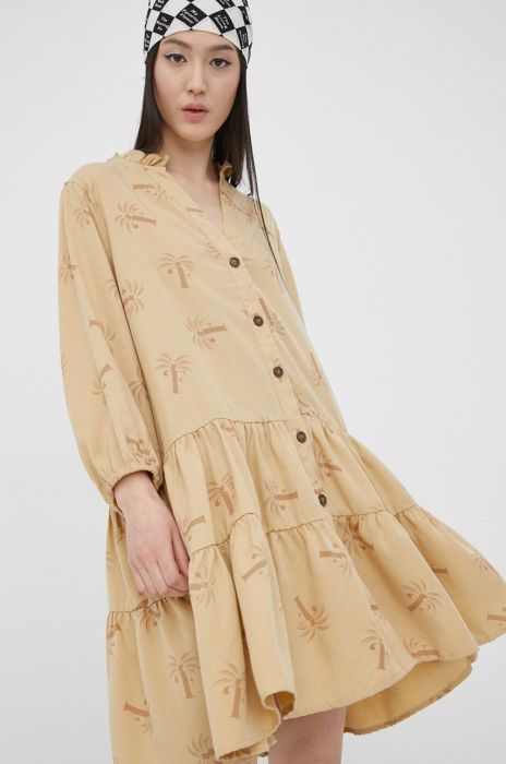 Сукня Femi Stories колір бежевий mini розкльошена