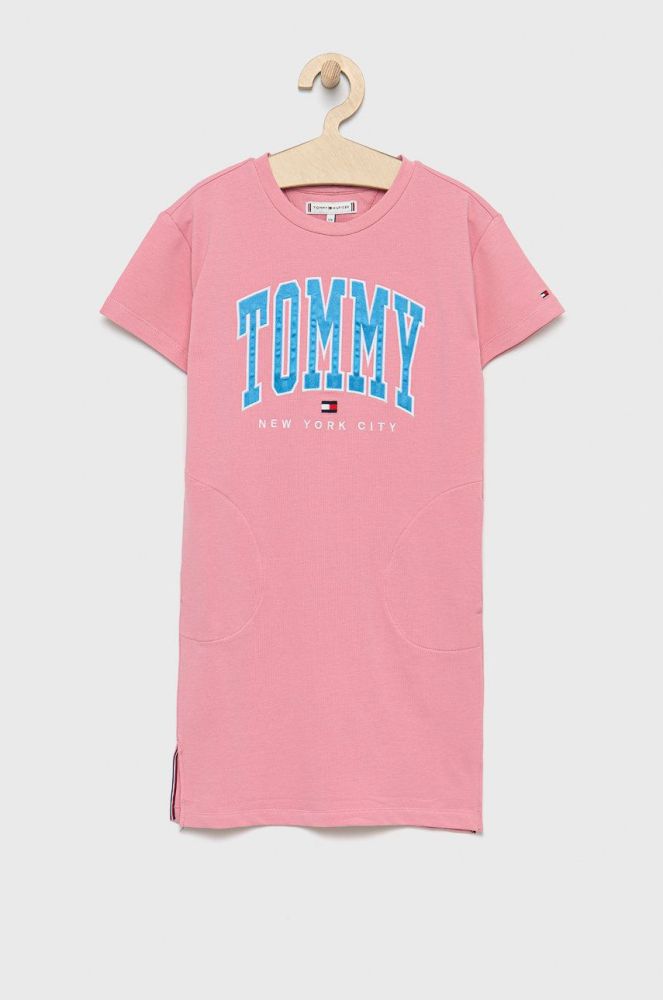 Дитяча сукня Tommy Hilfiger колір рожевий mini пряма (2432758)