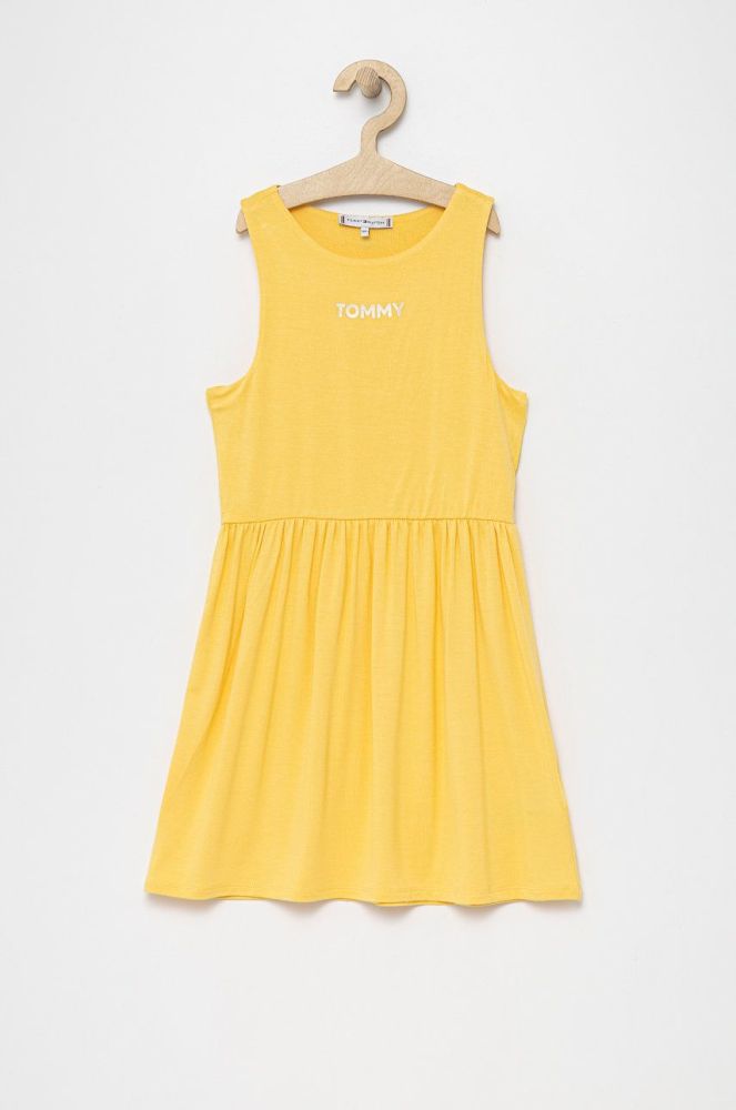 Дитяча сукня Tommy Hilfiger колір жовтий mini розкльошена