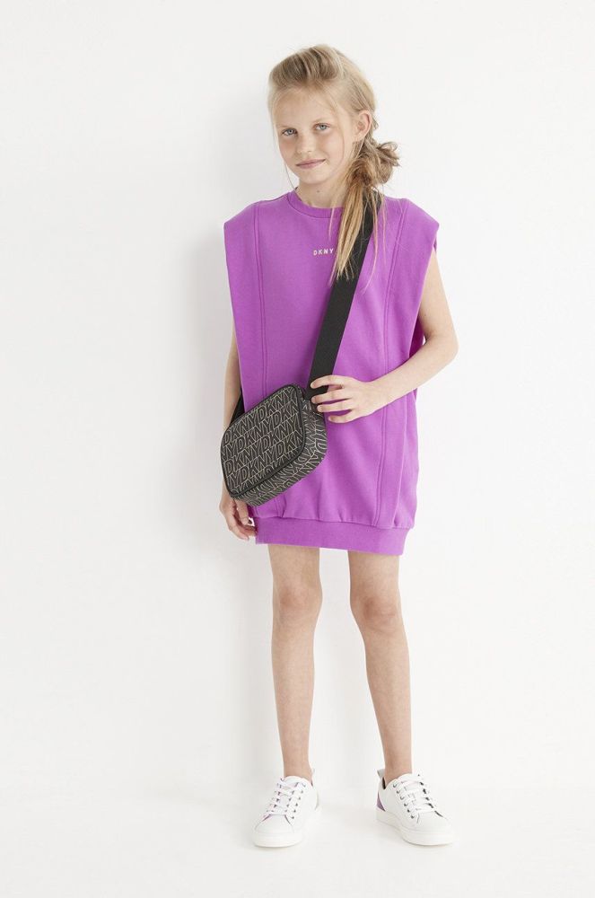 Дитяча сукня Dkny колір фіолетовий mini пряма