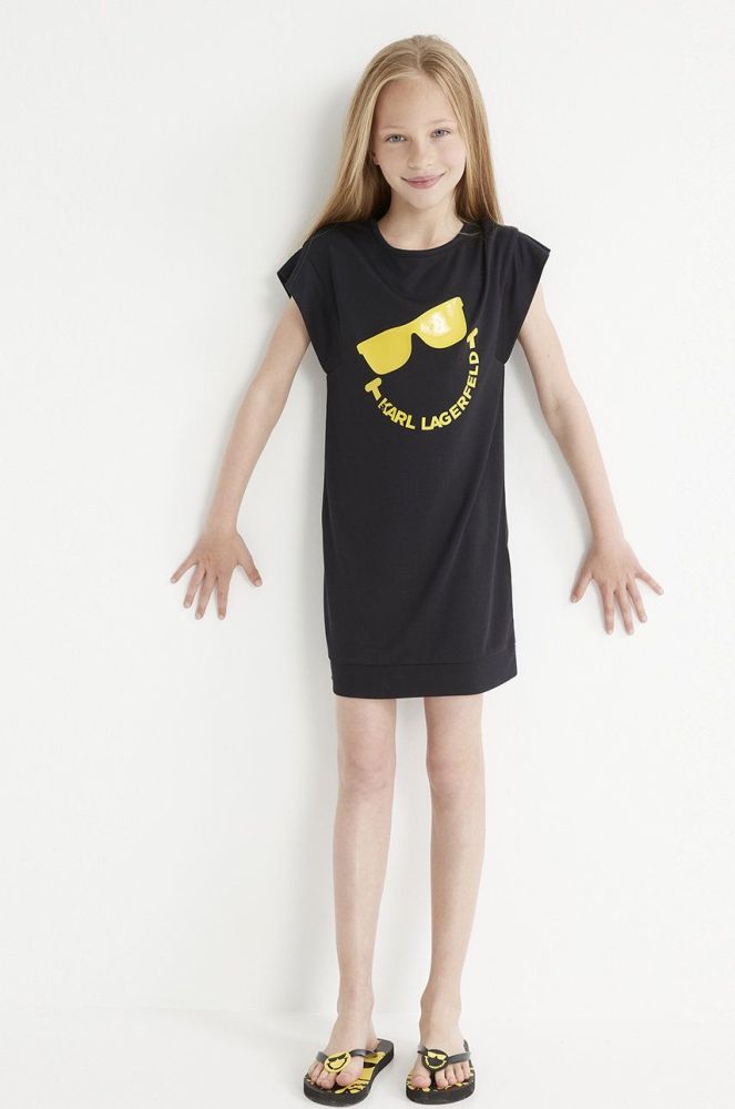 Дитяча сукня Karl Lagerfeld колір чорний mini пряма (2082625)