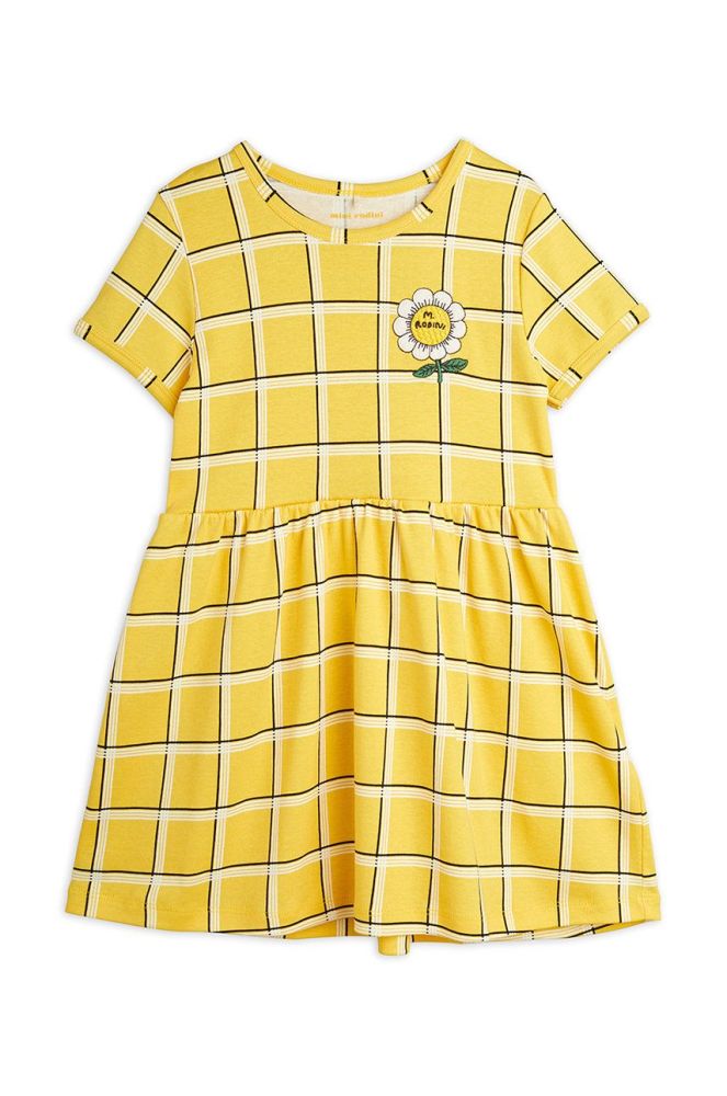 Дитяча бавовняна сукня Mini Rodini колір жовтий mini розкльошена (2233361)