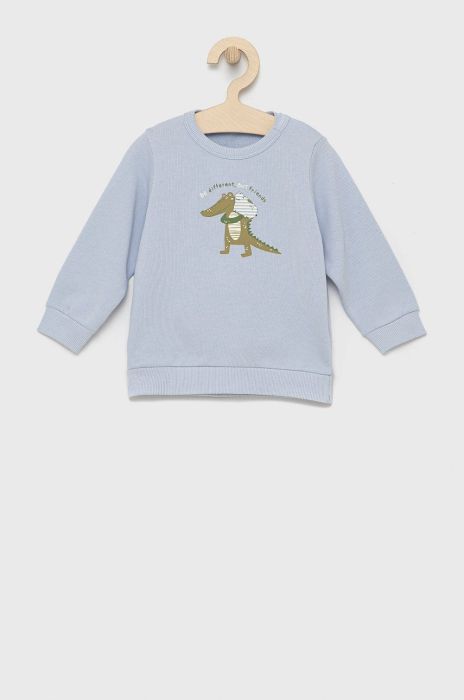 Дитяча бавовняна кофта United Colors of Benetton з принтом колір блакитний (2028265)