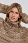 Светр з вовною Samsoe Samsoe жіночий колір коричневий теплий гольф