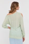 Светр з домішкою шовку Guess жіночий колір зелений легкий