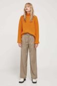 Вовняний светр Bruuns Bazaar жіночий колір помаранчевий теплий півгольф