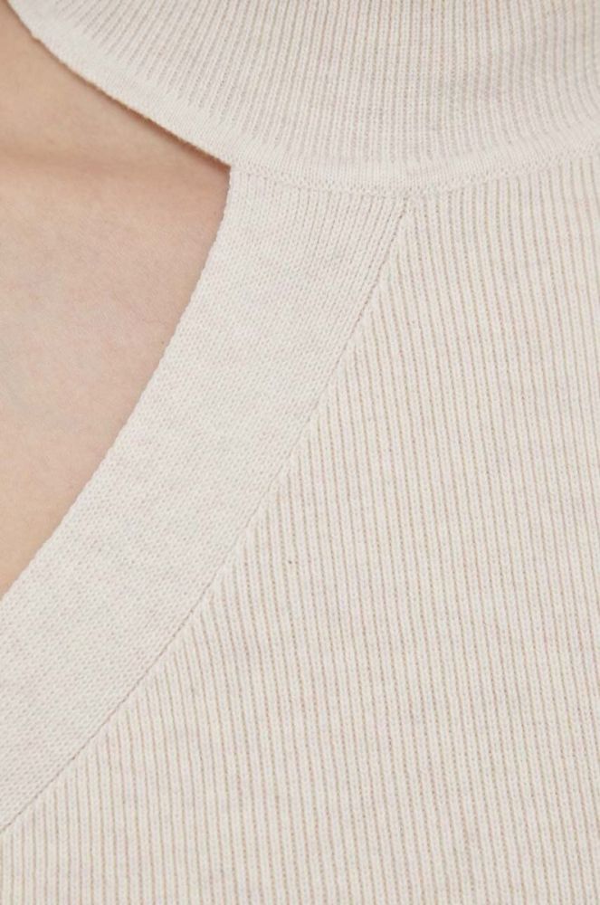 Топ Dkny жіночий колір бежевий півгольф (3080748) фото 5