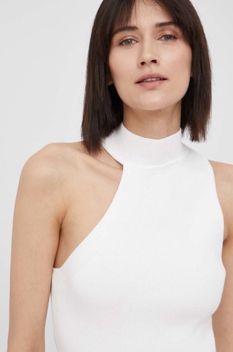 Топ Dkny жіночий колір бежевий півгольф (2339062)