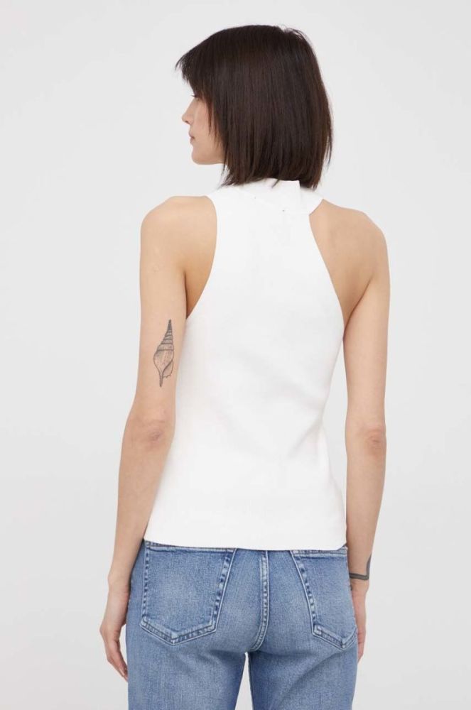 Топ Dkny жіночий колір бежевий півгольф (2339062) фото 3