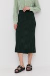 Спідниця BOSS колір зелений midi розкльошена Спідниця BOSS колір зелений midi розкльошена