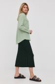 Спідниця BOSS колір зелений midi розкльошена