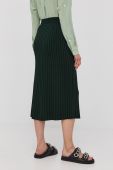 Спідниця BOSS колір зелений midi розкльошена