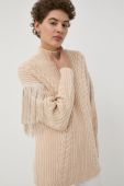 Светр Bruuns Bazaar жіночий колір бежевий теплий півгольф