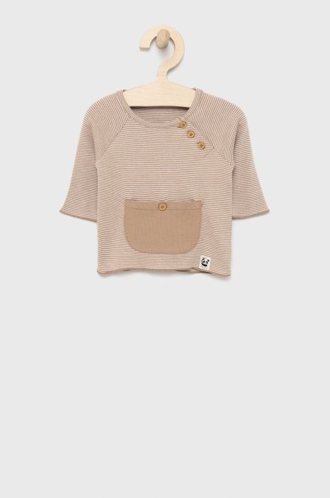 Дитячий лонгслів United Colors of Benetton колір бежевий візерунок Дитячий лонгслів United Colors of Benetton колір бежевий візерунок