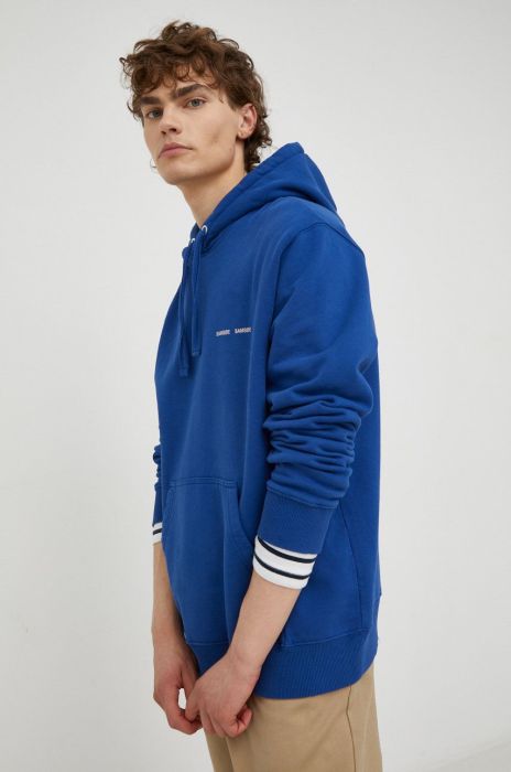 Бавовняна кофта Samsoe Samsoe чоловіча  з принтом колір блакитний