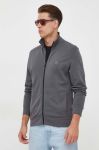 Бавовняна кофта BOSS BOSS CASUAL чоловіча колір сірий однотонна (3240124) Бавовняна кофта BOSS BOSS CASUAL чоловіча колір сірий однотонна (3240124)