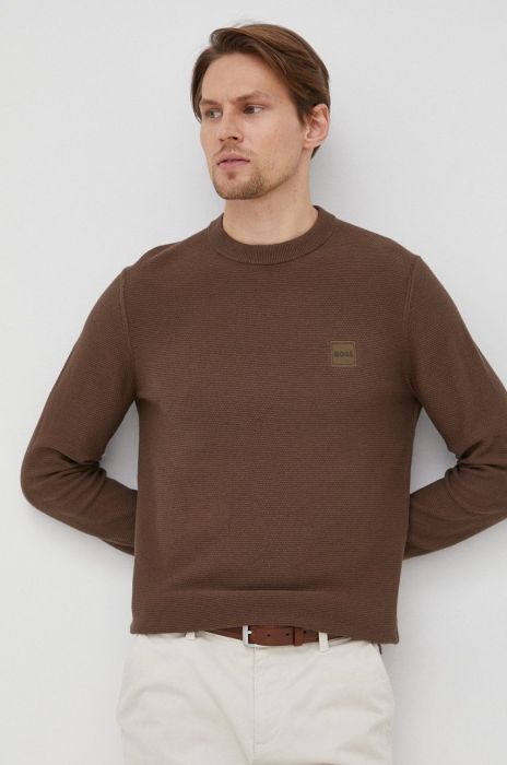 Светр з домішкою кашеміру BOSS Boss Casual чоловічий колір зелений легкий