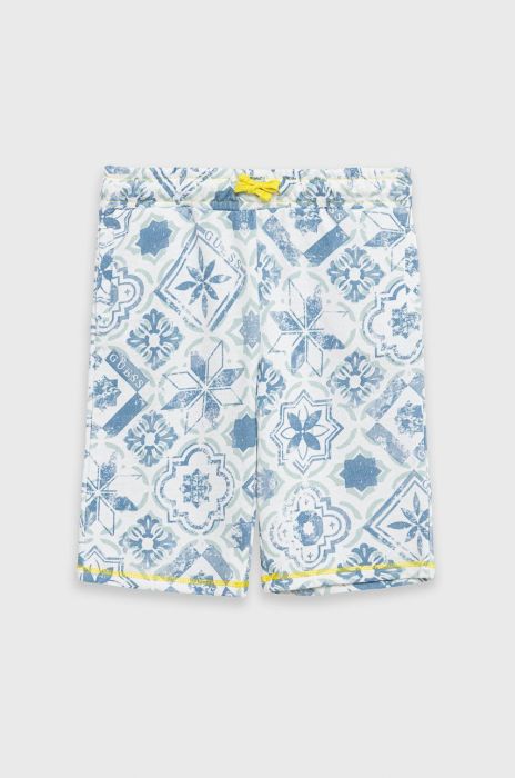 Дитячі бавовняні шорти Guess регульована талія колір блакитний (2247609)