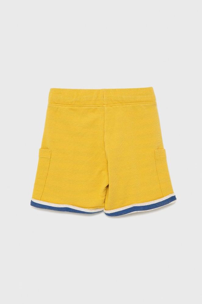 Дитячі бавовняні шорти United Colors of Benetton колір жовтий регульована талія (2221867) фото 2