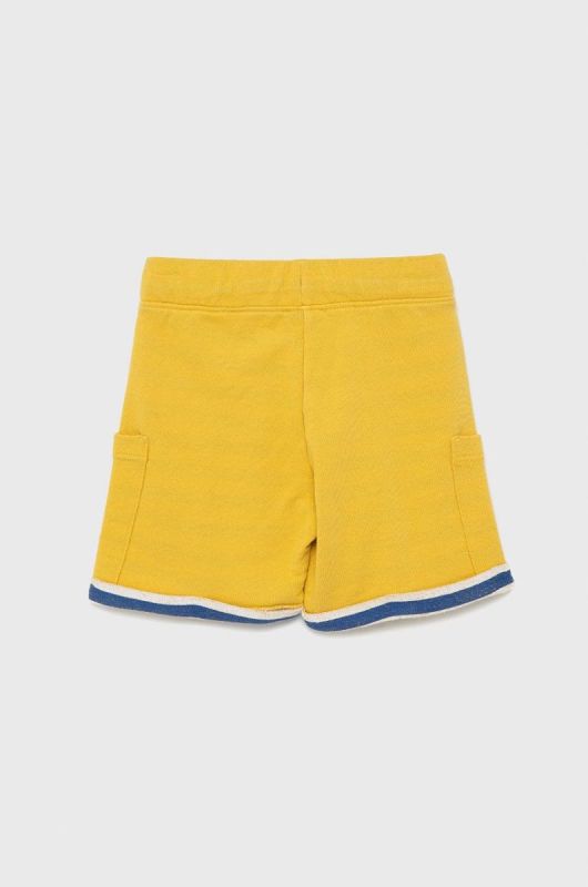 Дитячі бавовняні шорти United Colors of Benetton колір жовтий регульована талія (2221867) фото 2