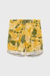 Дитячі бавовняні шорти United Colors of Benetton колір жовтий (2393378)