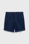 Дитячі шорти з домішкою льону United Colors of Benetton колір синій