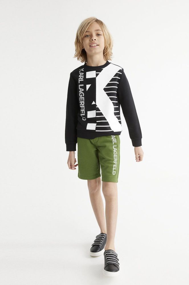 Дитячі шорти Karl Lagerfeld колір зелений (2082769)