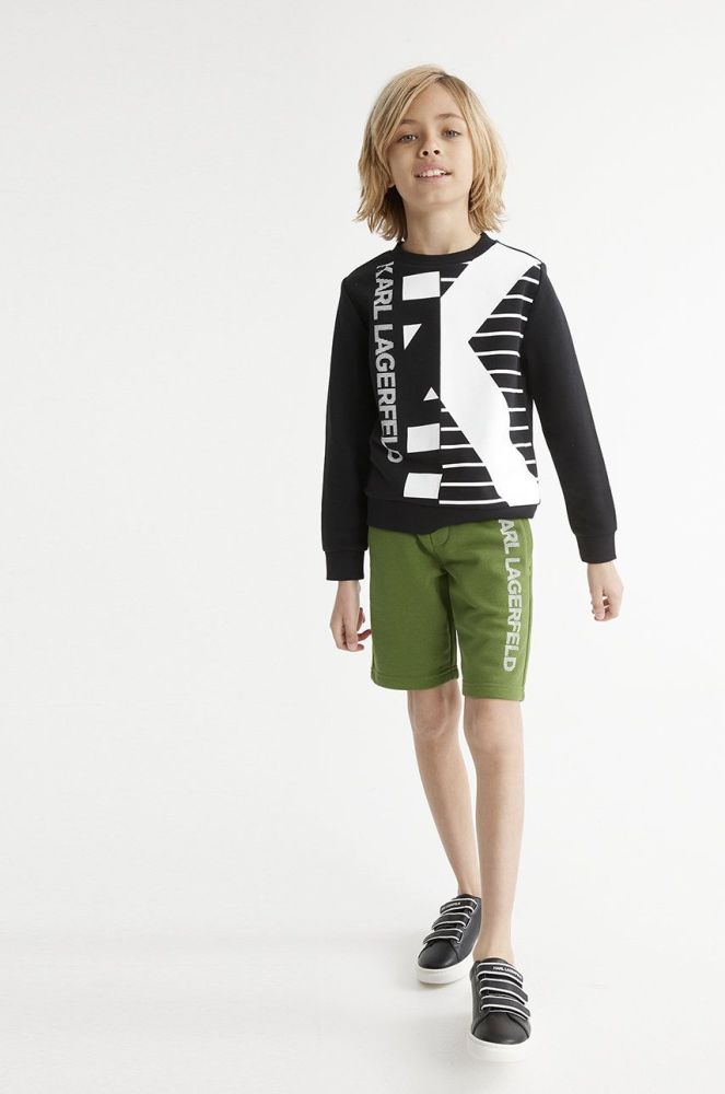 Дитячі шорти Karl Lagerfeld колір зелений (2082788)