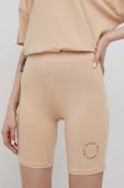 Шорти Noisy May жіночі колір бежевий з принтом висока посадка