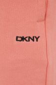Бавовняні шорти Dkny жіночі колір рожевий однотонні середня посадка
