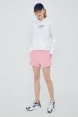 Бавовняні шорти Tommy Jeans жіночі колір рожевий однотонні висока посадка