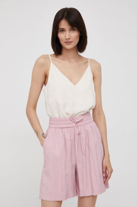 Шорти Y.A.S жіночі колір рожевий однотонні висока посадка