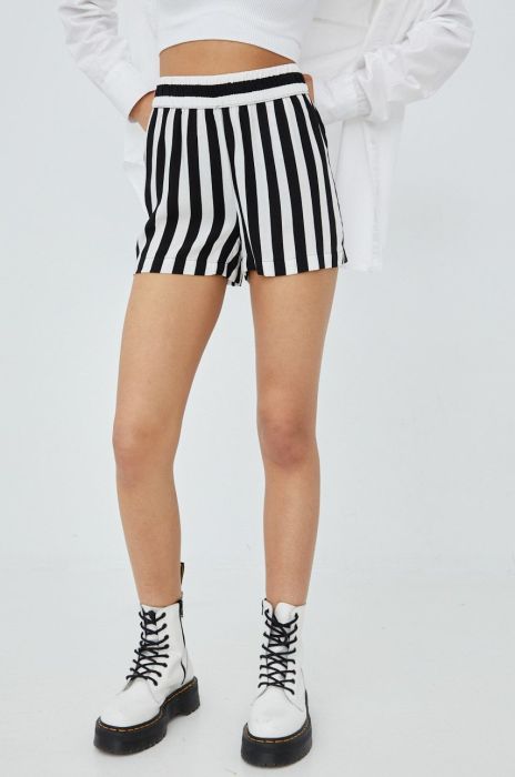 Шорти JDY жіночі колір чорний візерунок висока посадка