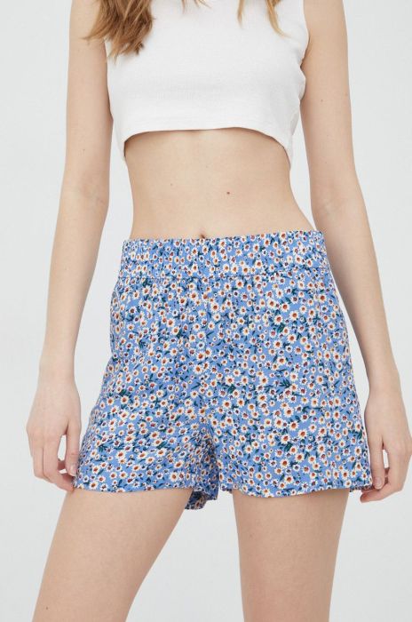 Шорти JDY жіночі візерунок висока посадка колір блакитний
