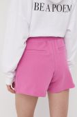 Бавовняні шорти Young Poets Society жіночі колір рожевий однотонні висока посадка