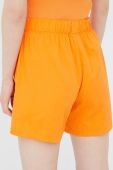 Бавовняні шорти Noisy May жіночі колір помаранчевий однотонні середня посадка