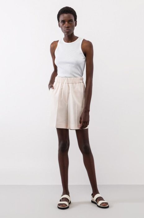 Шорти Ivy Oak жіночі колір білий однотонні висока посадка