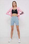Шорти для тренувань adidas Performance HG8504 жіночі однотонні висока посадка колір блакитний