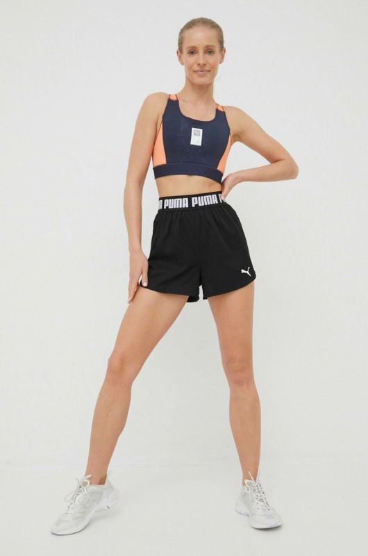 Шорти для тренувань Puma 521806 жіночі колір чорний однотонні висока посадка фото 2