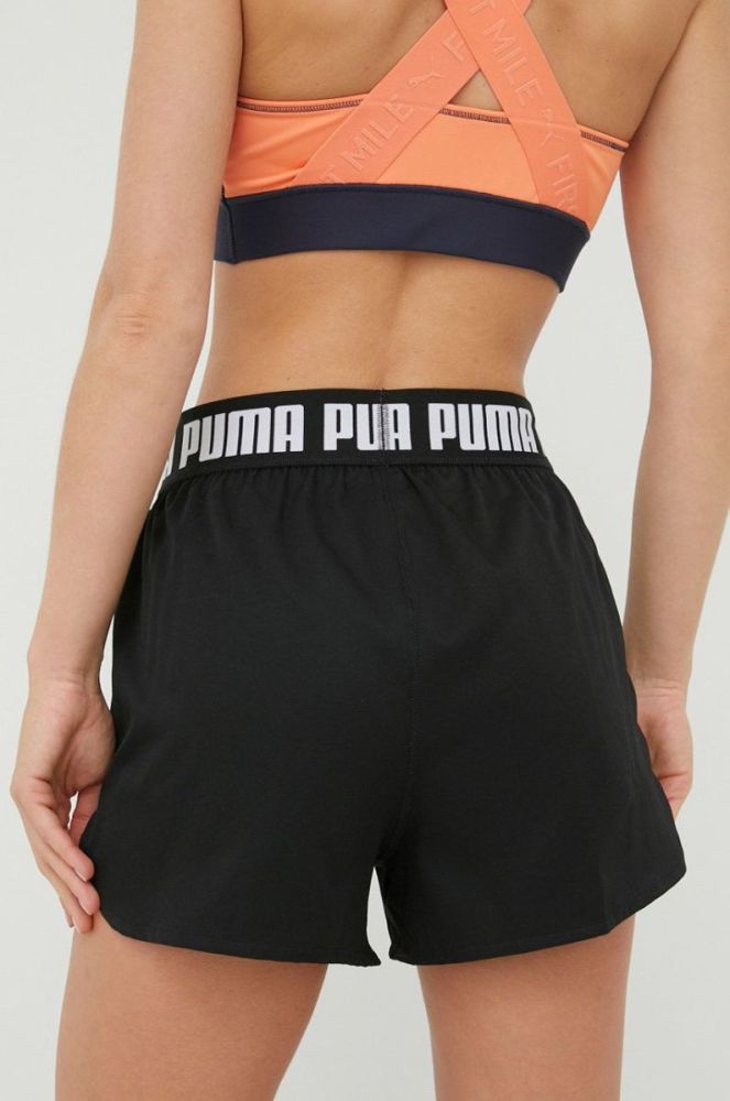 Шорти для тренувань Puma 521806 жіночі колір чорний однотонні висока посадка фото 3