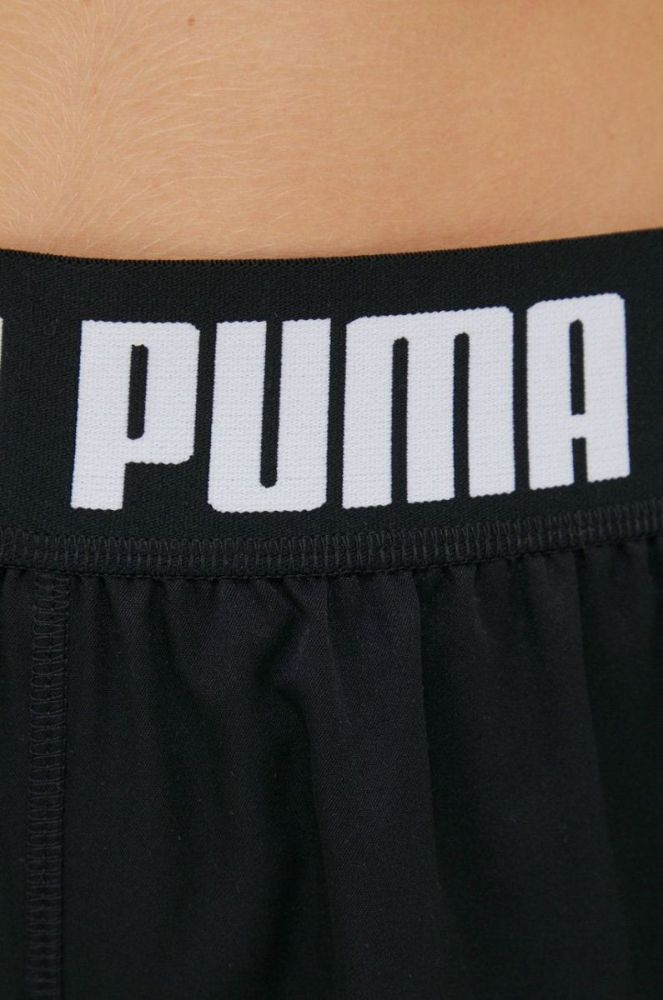 Шорти для тренувань Puma 521806 жіночі колір чорний однотонні висока посадка фото 4