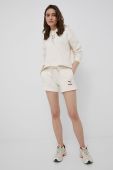 Бавовняні шорти Puma 847466 жіночі колір бежевий однотонні висока посадка