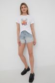 Джинсові шорти Twinset жіночі однотонні висока посадка колір блакитний (2226514)