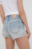 Джинсові шорти Twinset жіночі однотонні висока посадка колір блакитний (2226514)