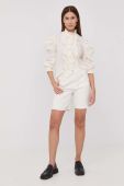 Джинсові шорти Twinset жіночі колір білий однотонні висока посадка